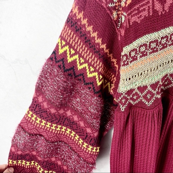 [Free People] Cabin Fever Pomegranate Sweater - Picture 9 of 12